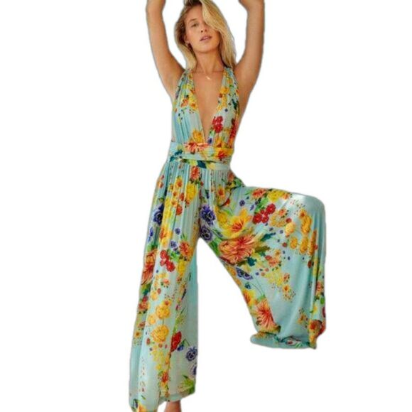 Agua Bendita Pants - NWT Agua Bendita Florence Bouk Multiway Jumpsuit Size M